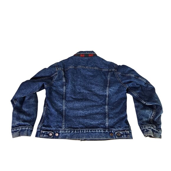 Vintage 80’s Levis 70411 0816 Buffalo Plaid Lined Denim Trucker Jacket Size 44 - Picture 8 of 8